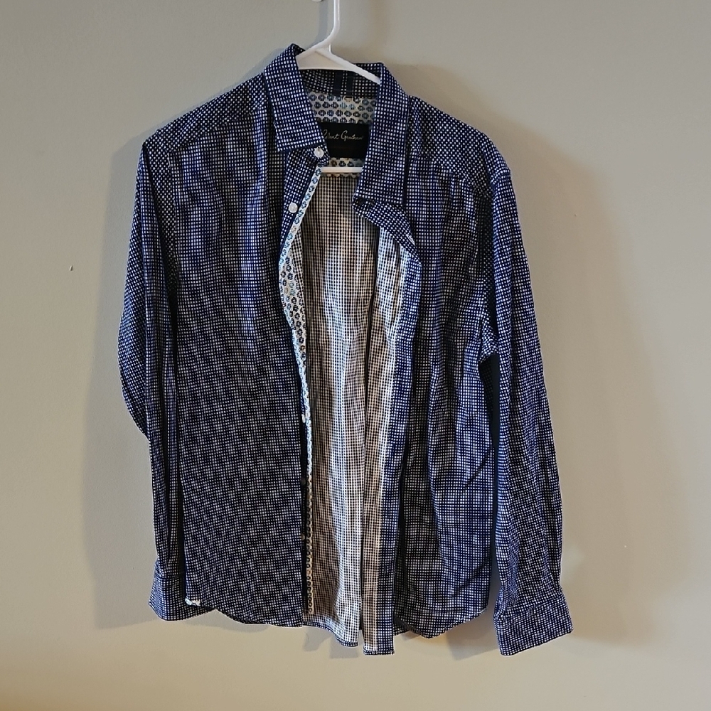 Robert Graham Men's Blue Patterned Shirt Jacket